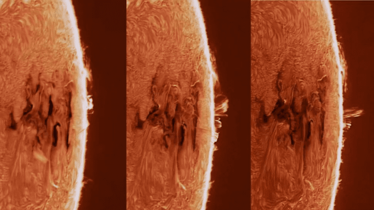 ثبت منظره خیره‌کننده‌ لکه‌های خورشیدی با جزئیات بی‌نظیر